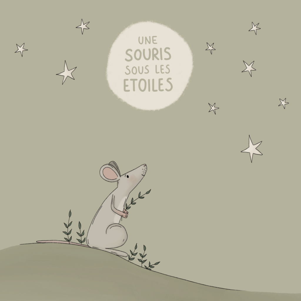 Une souris sous les étoiles illustration