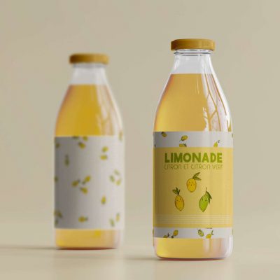 Illustration graphic lemonade packaging